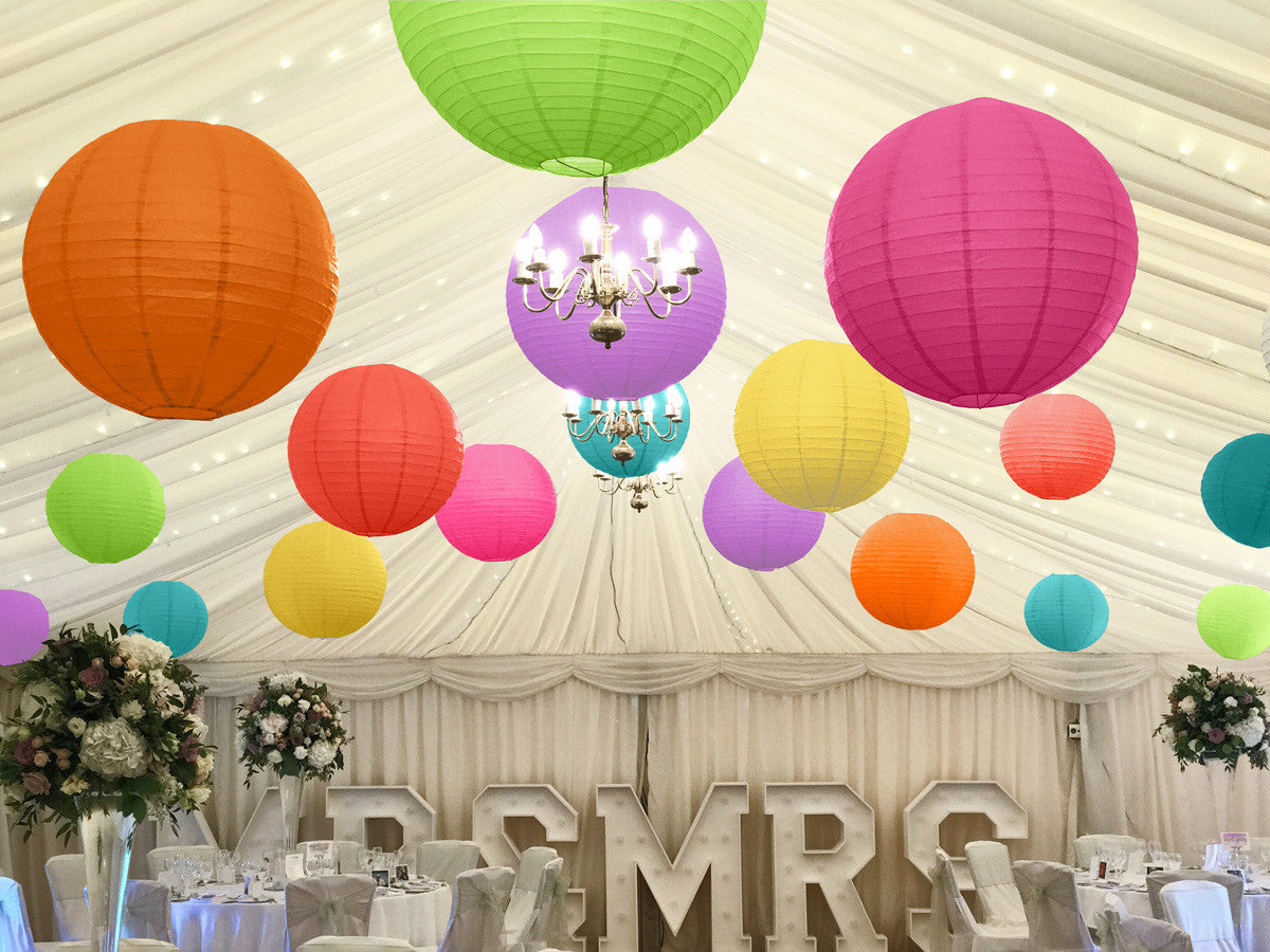 Bright Hanging Paper Lantern Pack for decorating weddings