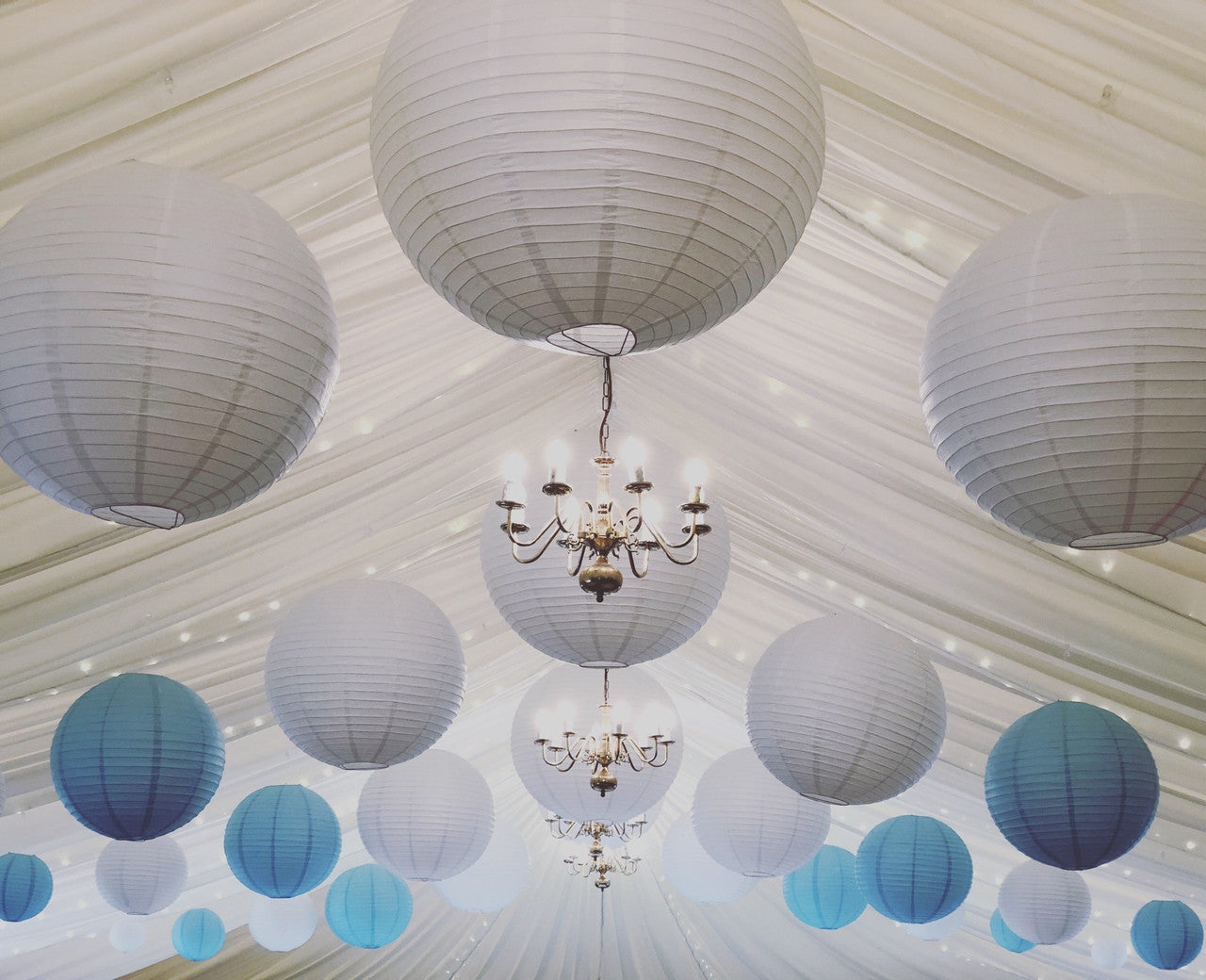 White Paper Hanging Lanterns for weddings