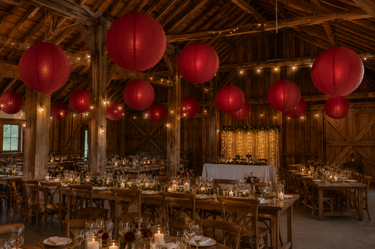 Burgundy Wine Nylon Hanging Lantern