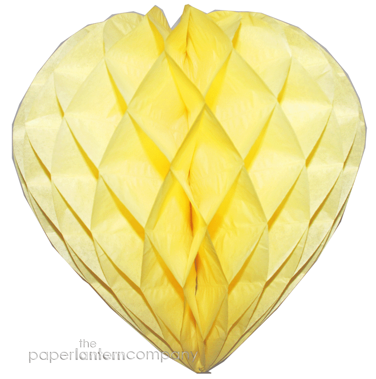 Lemon Yellow Honeycomb Heart