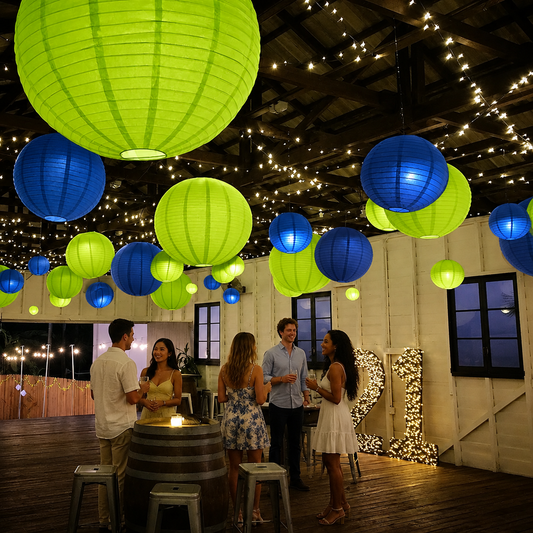 Lime Green Paper Hanging Lantern
