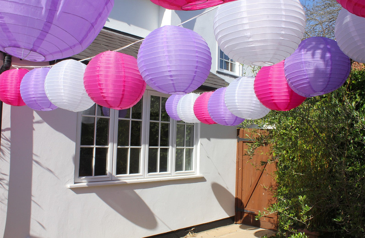 Lilac Nylon Hanging Lantern for outdoor parties and decorations