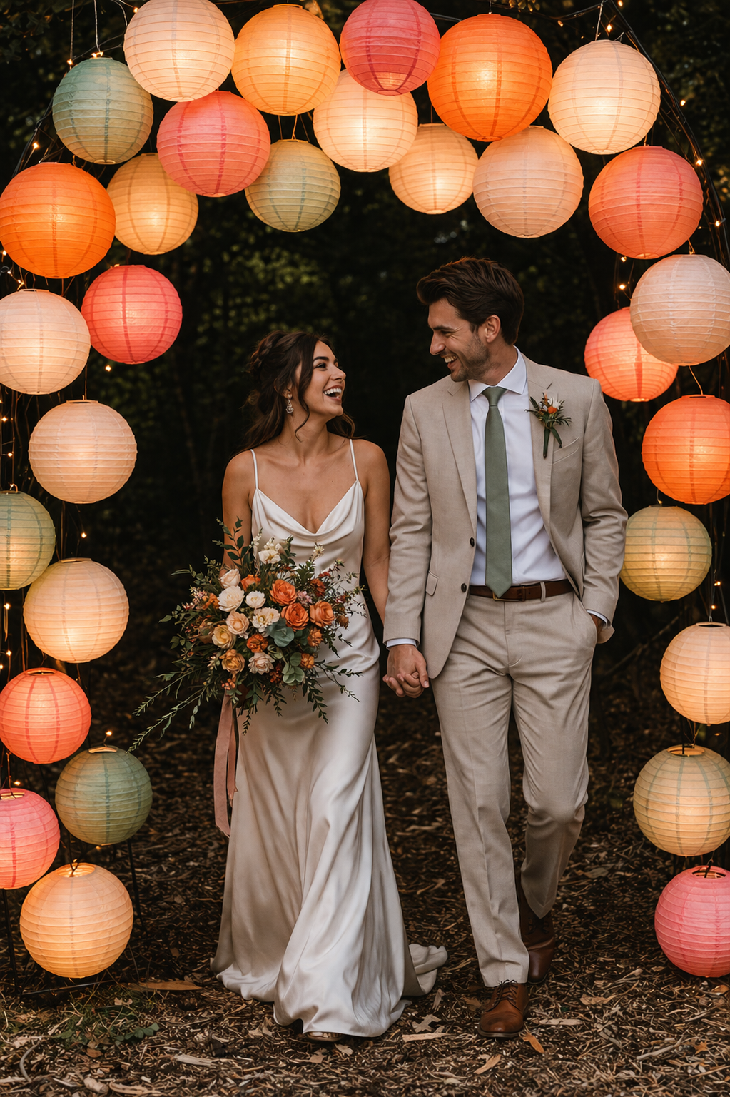 How to Create a Stunning Lantern Arch for a Boho Forest Wedding