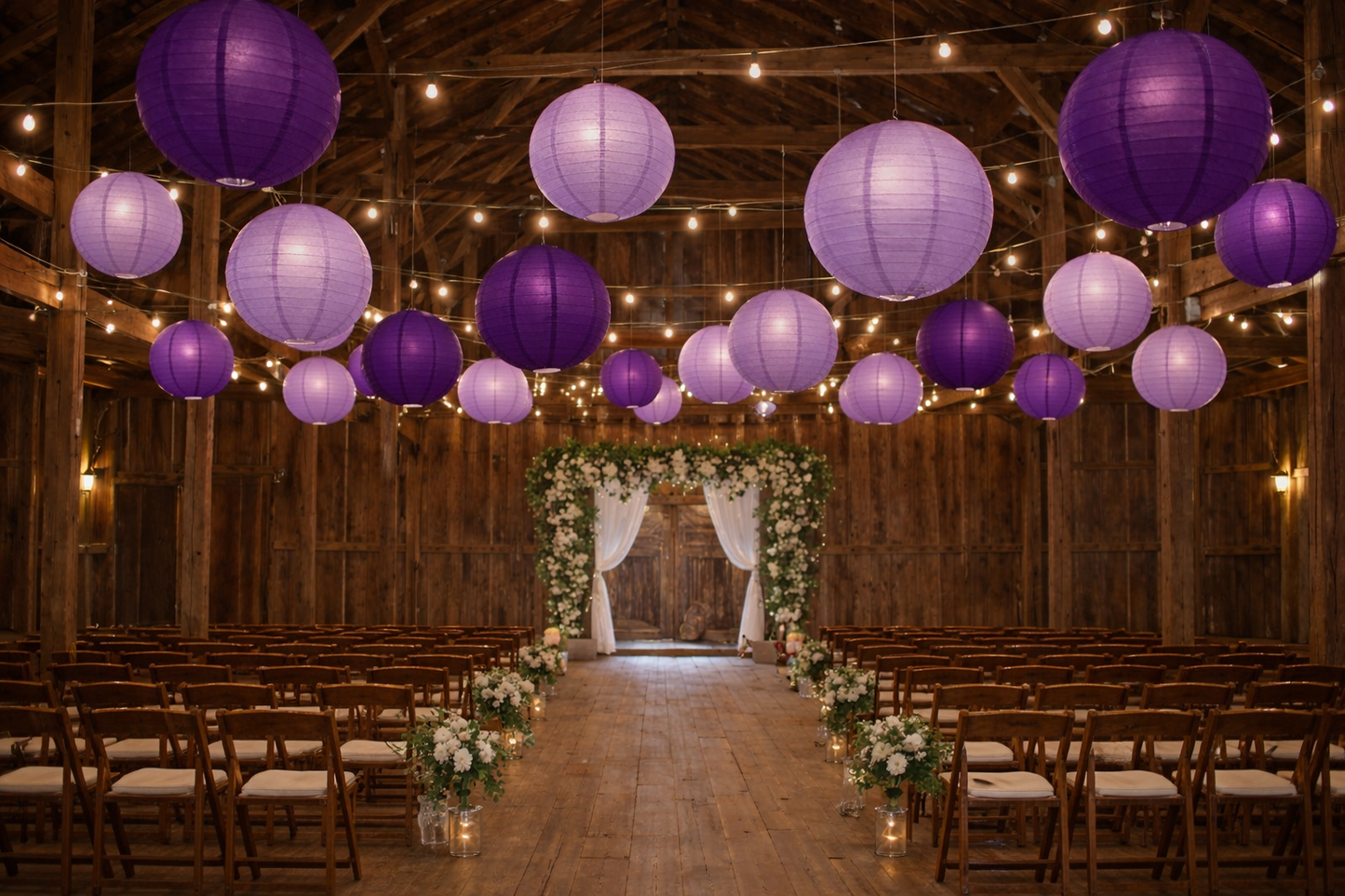 Lavender Paper Hanging Lantern