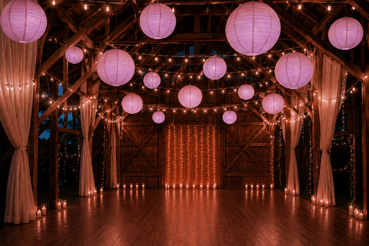 Lilac Rose Paper Hanging Lantern