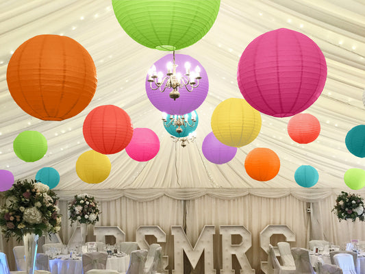 Bright Hanging Paper Lantern Pack for decorating weddings