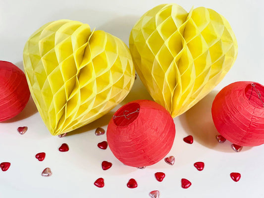 Buy Lemon Yellow Honeycomb Hearts Online
