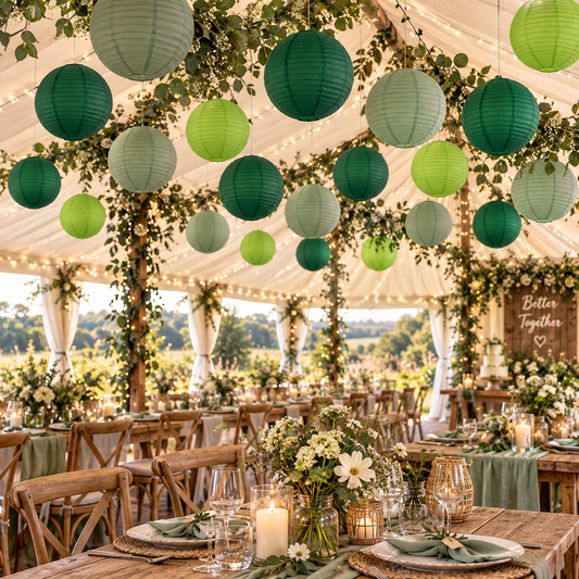 Fresh Botanical Greens Paper Lantern Pack