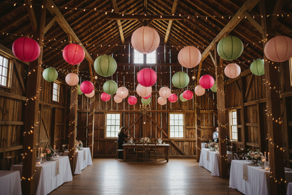 Fuchsia Pink Paper Hanging Lantern