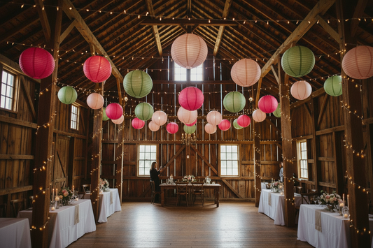 Fuchsia Pink Paper Hanging Lantern