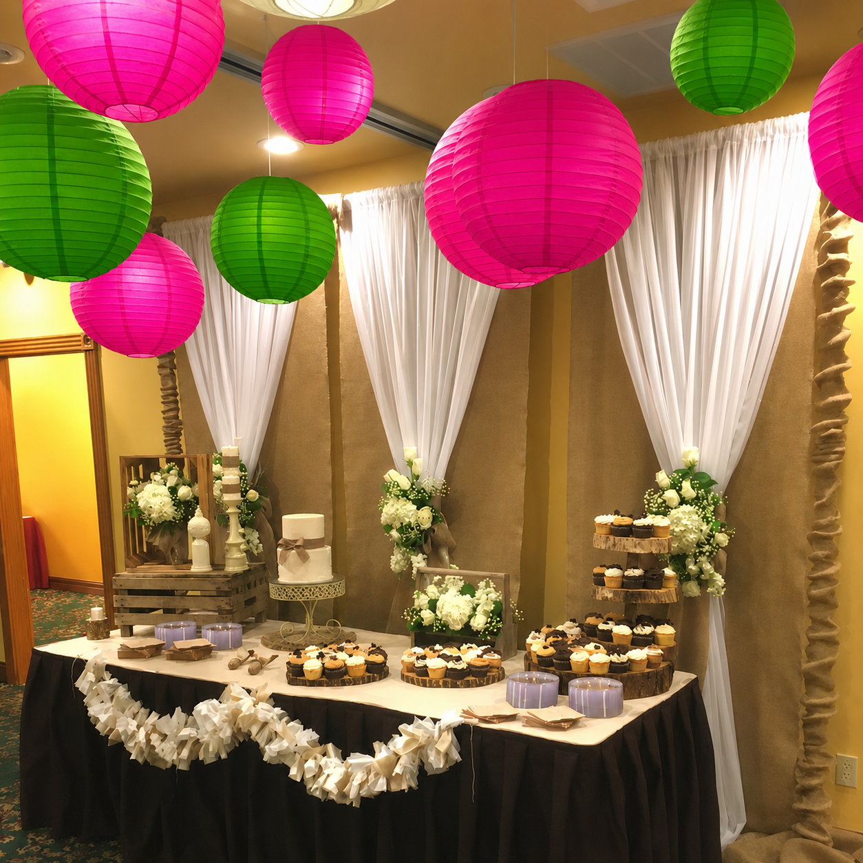 Lime Green Paper Hanging Lantern