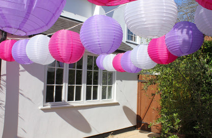 Lilac Nylon Hanging Lantern for outdoor parties and decorations